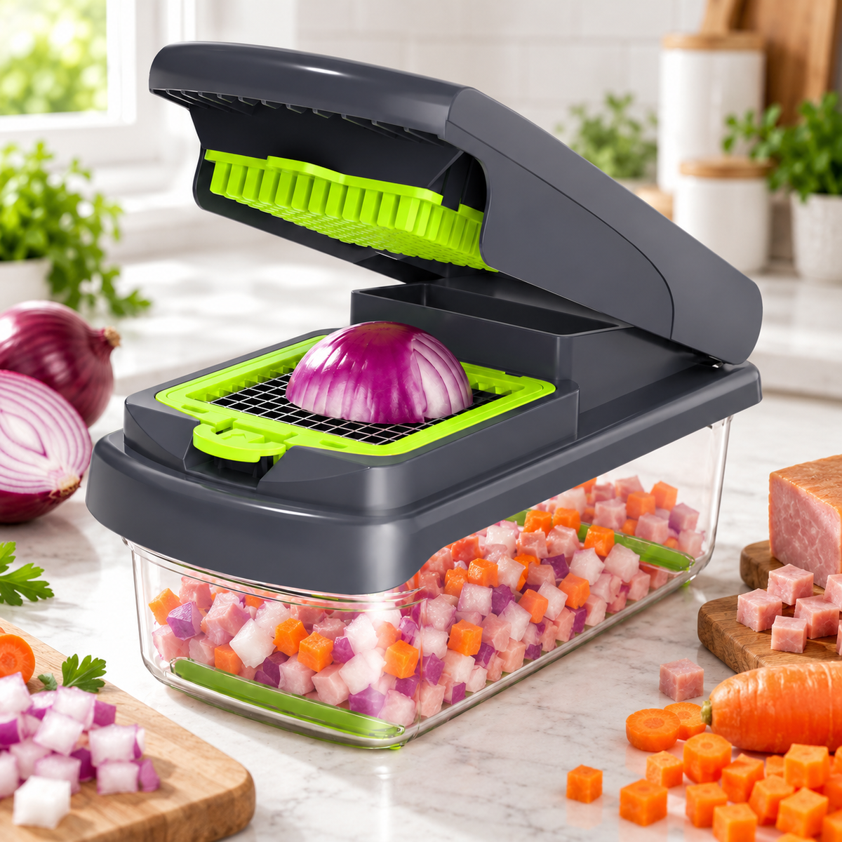 ๐ฅ Food Chopper | Stainless Steel Cutting Grid | Quick Effortless Meal Prep