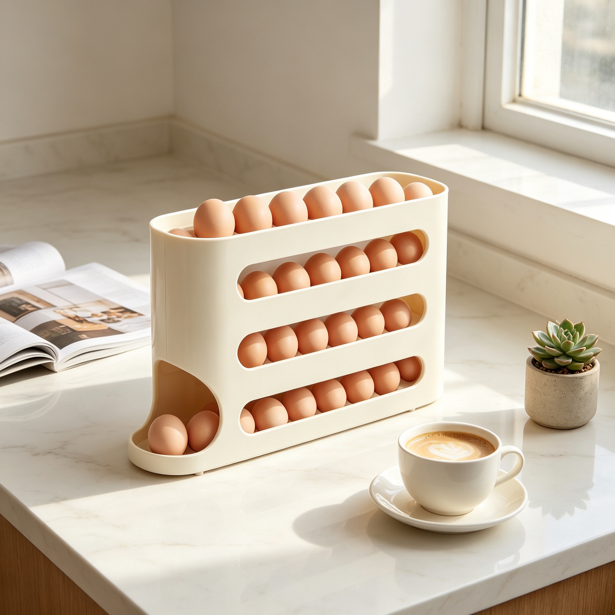 🥚 Egg Organizer | Space-Saving Storage | Fridge & Countertop Use